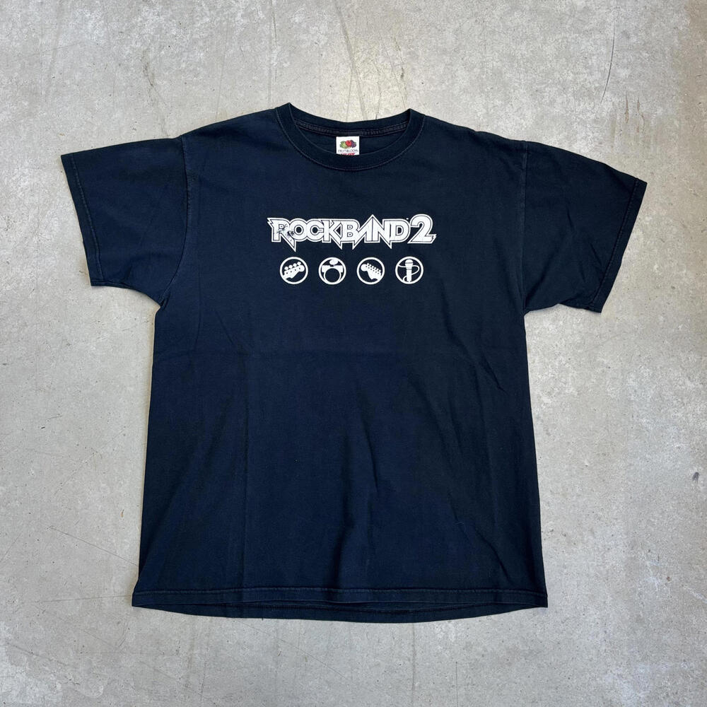 Vintage 2000s RockBand 2 Video Game T-Shirt Large Black